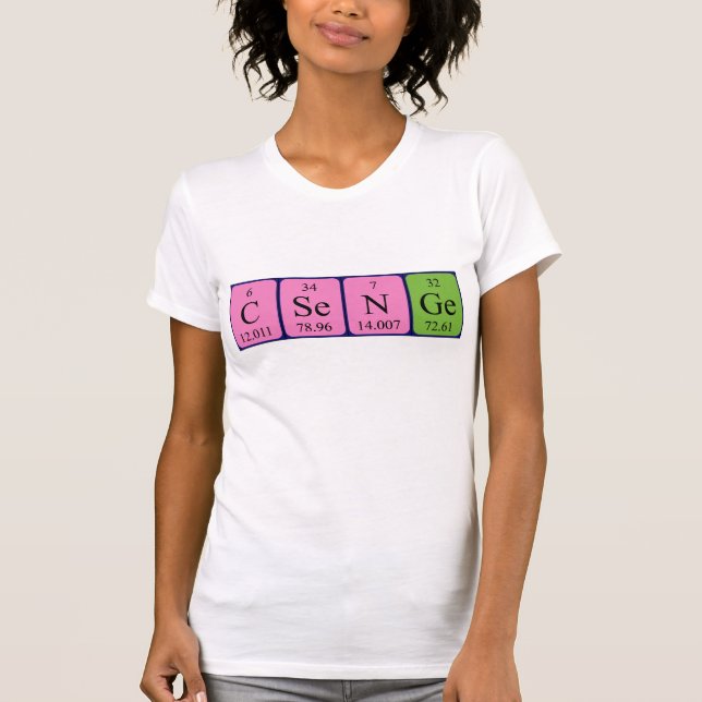 Csenge periodic table name shirt (Front)