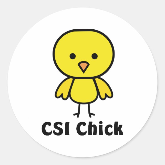 CSI Chick Classic Round Sticker (Front)