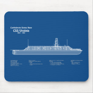 CSS Virginia - Ship Blueprint Plans ABD Mouse Pad