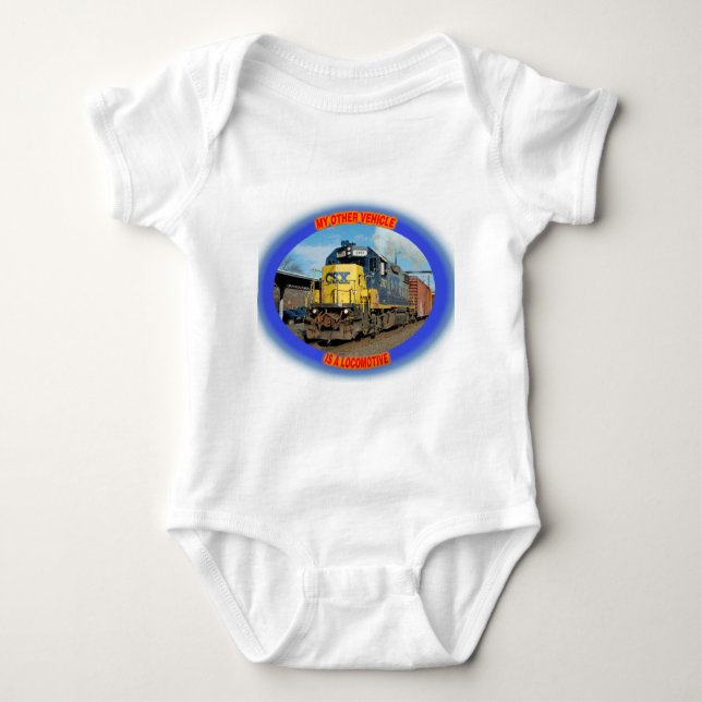 CSX Locomotive Baby Bodysuit (Front)