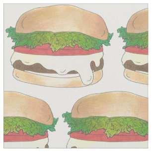 CT Connecticut Steamed Cheese Burger Cheeseburger Fabric
