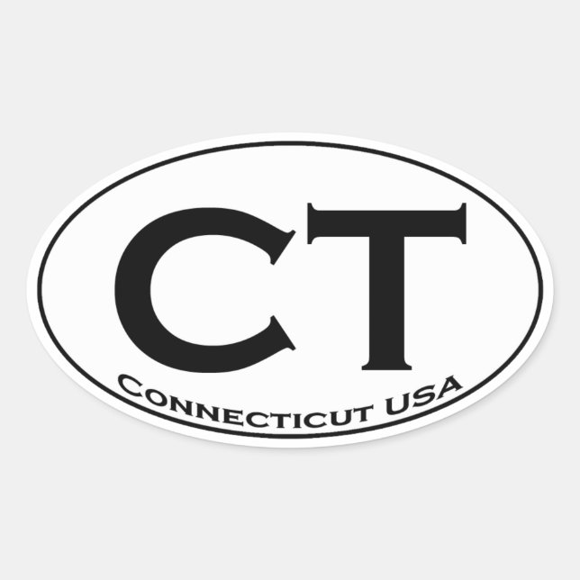 CT - Connecticut USA Oval Logo Sticker (Front)