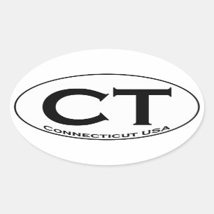 CT - Connecticut USA Oval Logo Sticker