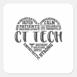 CT Tech, CT Technologist, Computed Tomo Square Sticker