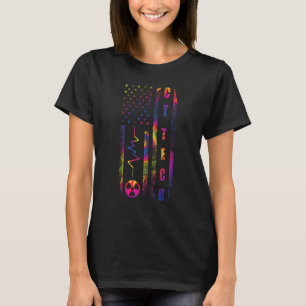 CT Tech US Flag Computed Tomography Tech CT Techno T-Shirt