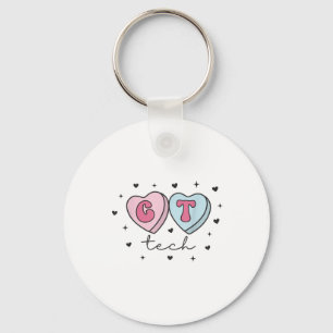 Ct Technologist Heart Valentines Day Cat Scan Tech Key Ring