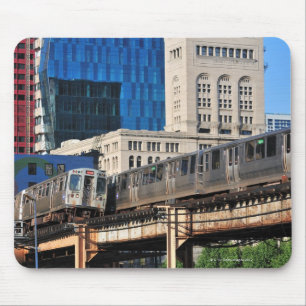 CTA rapid transit Orange Line and Green Line Mouse Pad