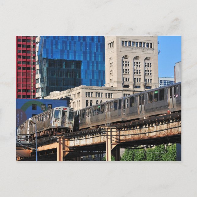 CTA rapid transit Orange Line and Green Line Postcard (Front)