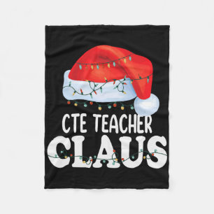 Cte Teacher Santa Claus Christmas Funny Matching C Fleece Blanket