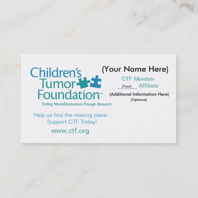 CTF Business Card - Customise It! - Customised (Front)