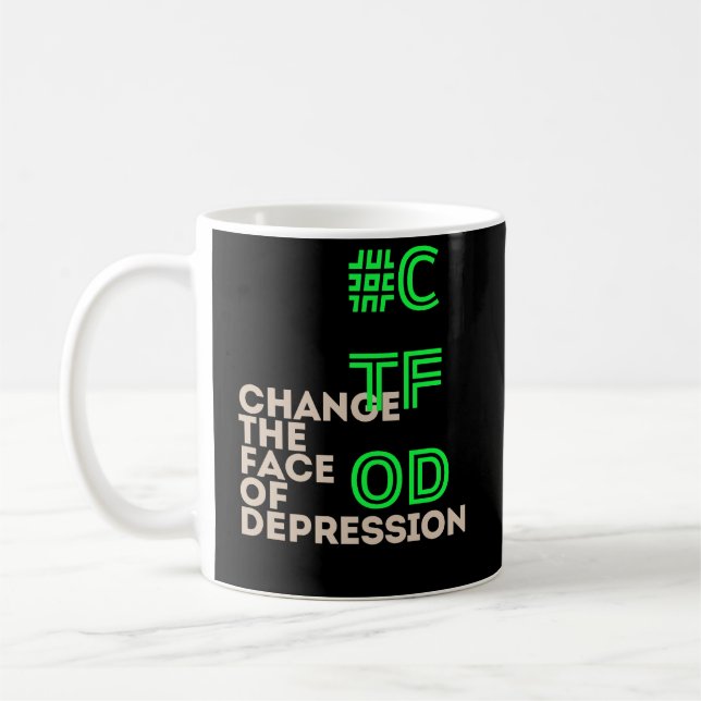 CTFOD Change the Face of Depression Neon Black Mug (Left)