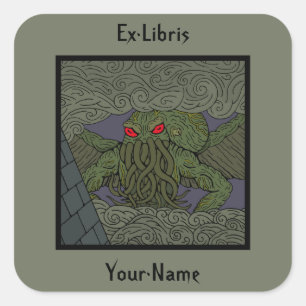 Cthulhu Bookplate Square Sticker