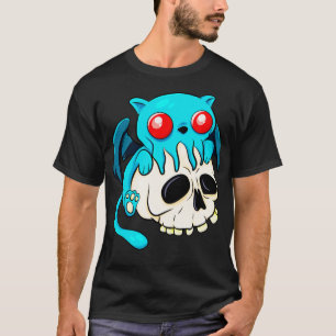 Cthulhu Cat Cute Kawaii Cathulhu Kitten Fun Skull T-Shirt