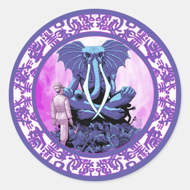 Cthulhu Chaugnar Faugn Lovecraftian  Classic Round Sticker (Front)