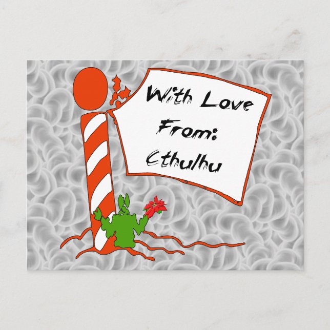 Cthulhu Christmas Holiday Postcard (Front)