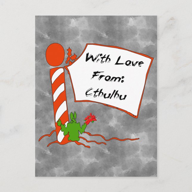 Cthulhu Christmas Holiday Postcard (Front)