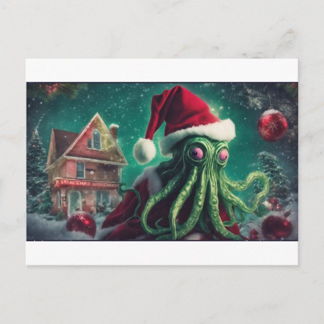 Cthulhu Christmas Spirits- The Ghost of Nihilithic Postcard (Front)