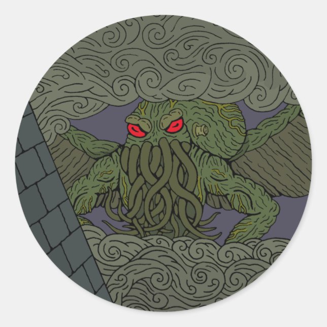 Cthulhu Classic Round Sticker (Front)