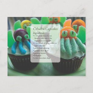 Cthulhu Cupcakes Recipe Card Postcard