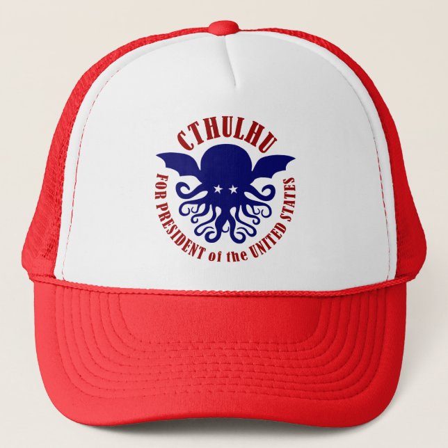 Cthulhu For President Trucker Hat (Front)