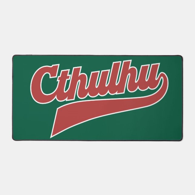 Cthulhu League Script – Vintage Eldritch Lettering Desk Mat (Front)