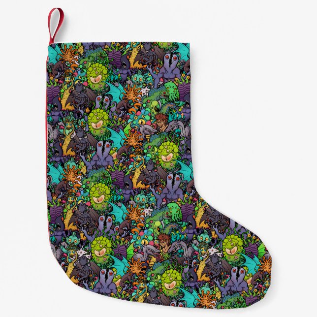 Cthulhu Lovecraft Mythos Chibi Bestiary Small Christmas Stocking (Front)