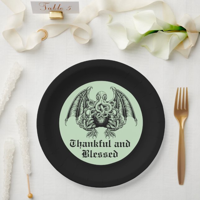 Cthulhu Lovecraft Paper Plate (Wedding)