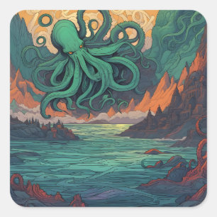 Cthulhu Mystical Symbolism Square Sticker