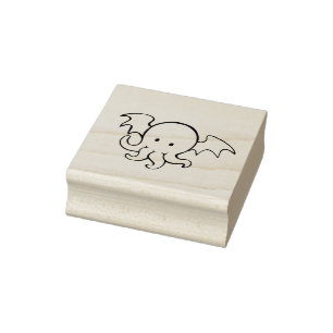 Cthulhu octopus rubber stamp