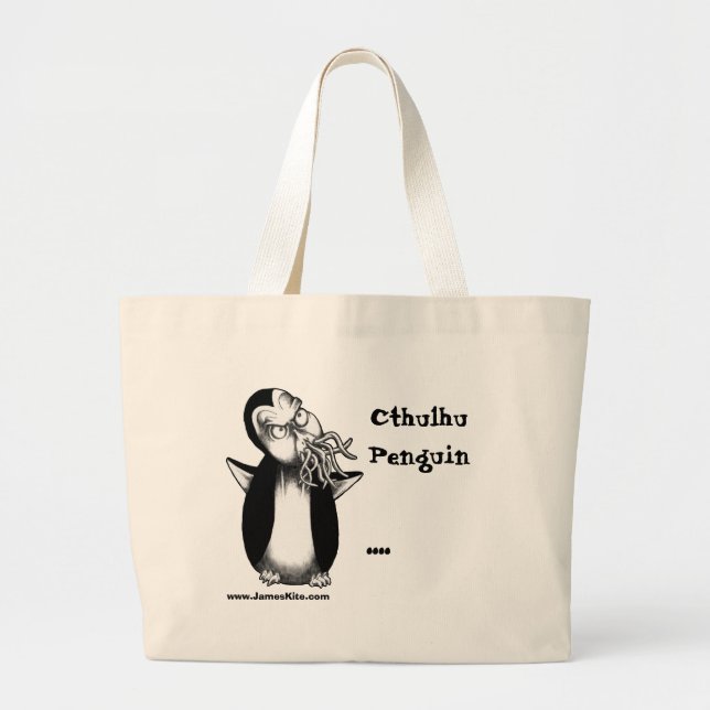 Cthulhu Penguin: .... Large Tote Bag (Front)