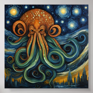 Cthulhu Post-Impressionism Poster