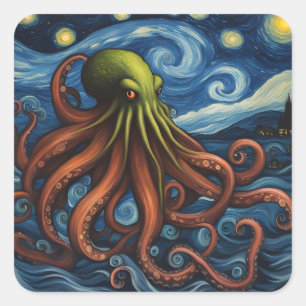 Cthulhu Post-Impressionism Square Sticker