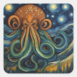 Cthulhu Post-Impressionism Square Sticker