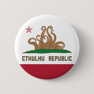 Cthulhu Republic California Flag Lovecraft 6 Cm Round Badge