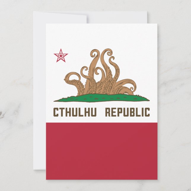 Cthulhu Republic California Flag Lovecraft Invitation (Front)