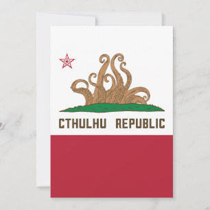 Cthulhu Republic California Flag Lovecraft Invitation