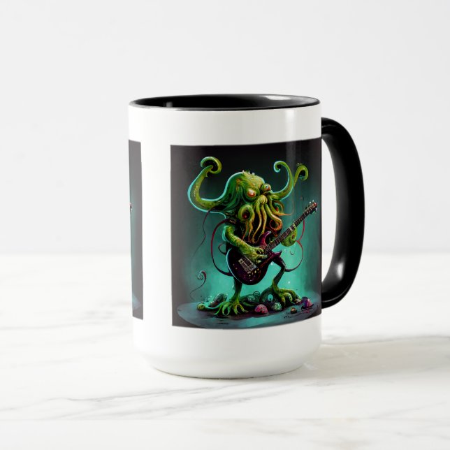 Cthulhu Rock 'n Roll Combo Mug, 15 oz  Mug (Front Right)