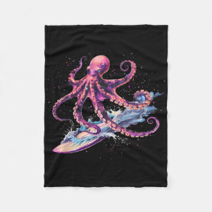 Cthulhu Surfing Octopus Lover Sea Monster Ocean Se Fleece Blanket