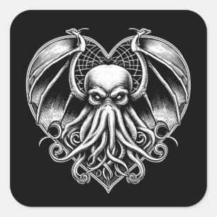 Cthulhu Valentine Lovecraft Horror Heart Sticker