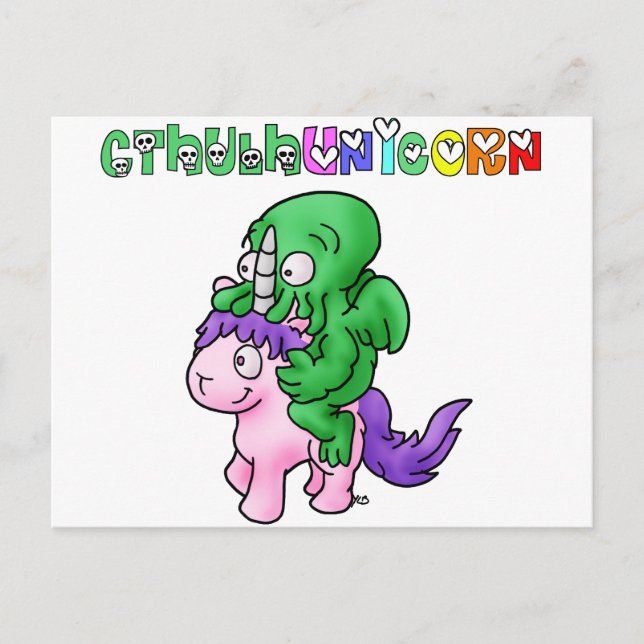 CthulhUnicorn - Jeux de Mots - Francois Ville Postcard (Front)
