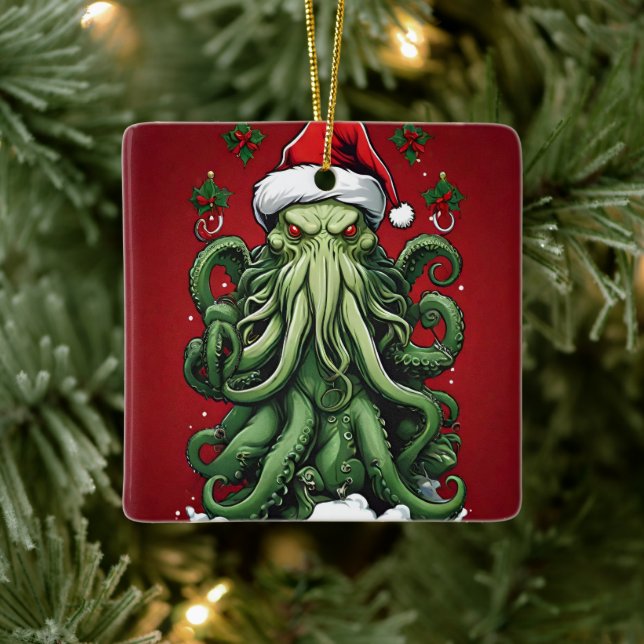 Cthulhu's Yuletide Reign: A Terrifying Christmas Ceramic Ornament (Tree)