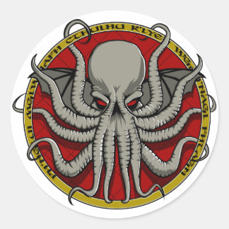 Cthulu Crest Classic Round Sticker
