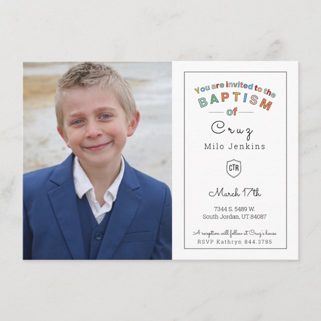 CTR Choose the Right Baptism invitation (Front)