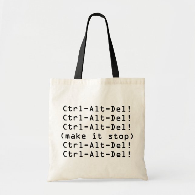 Ctrl-Alt-Del Tote Bag (Front)