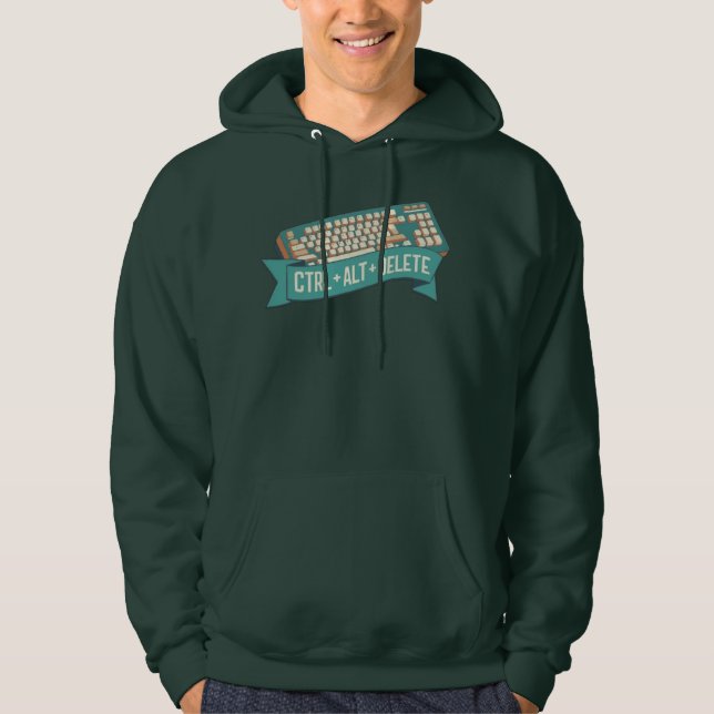 Ctrl+Alt+Delete Computer Keyboard Hoodie (Front)
