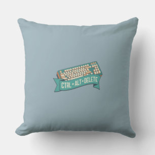 CTRL+ALT+DELETE Computer Tech Humour Throw Pillow