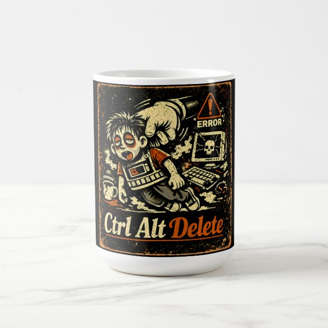 Ctrl Alt Delete – Reboot Life Tech Humor Coffee Mug (Center)