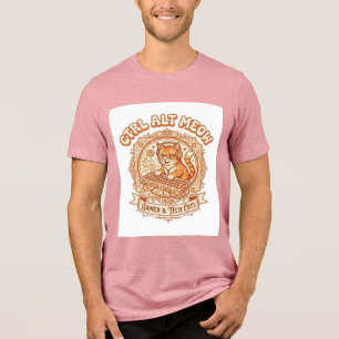 Ctrl Alt Meow Cat Gamer Tech Vintage Vector Art Sh Tri-Blend Shirt