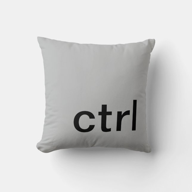 ctrl button pillow, Grey & Black Cushion (Front)