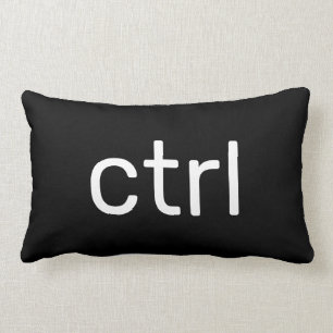 Ctrl Control Keyboard Command Black White Lumbar Cushion